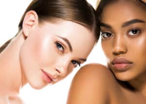 Women with beautiful, clear skin after chemical peel treatment in Lake Oswego, OR